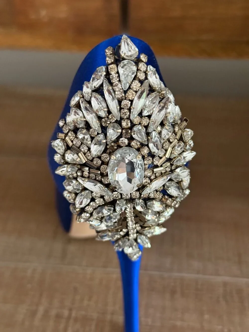 Badgley Mischka Kiara Royal Blue Jeweled Heels 7 1/2